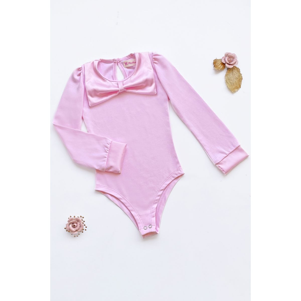 KIDS MASHMELO - BODY CON LAZO DE SEDA Y MANGAS ABULLONADAS PARA NIÑA KIDS MASHMELO