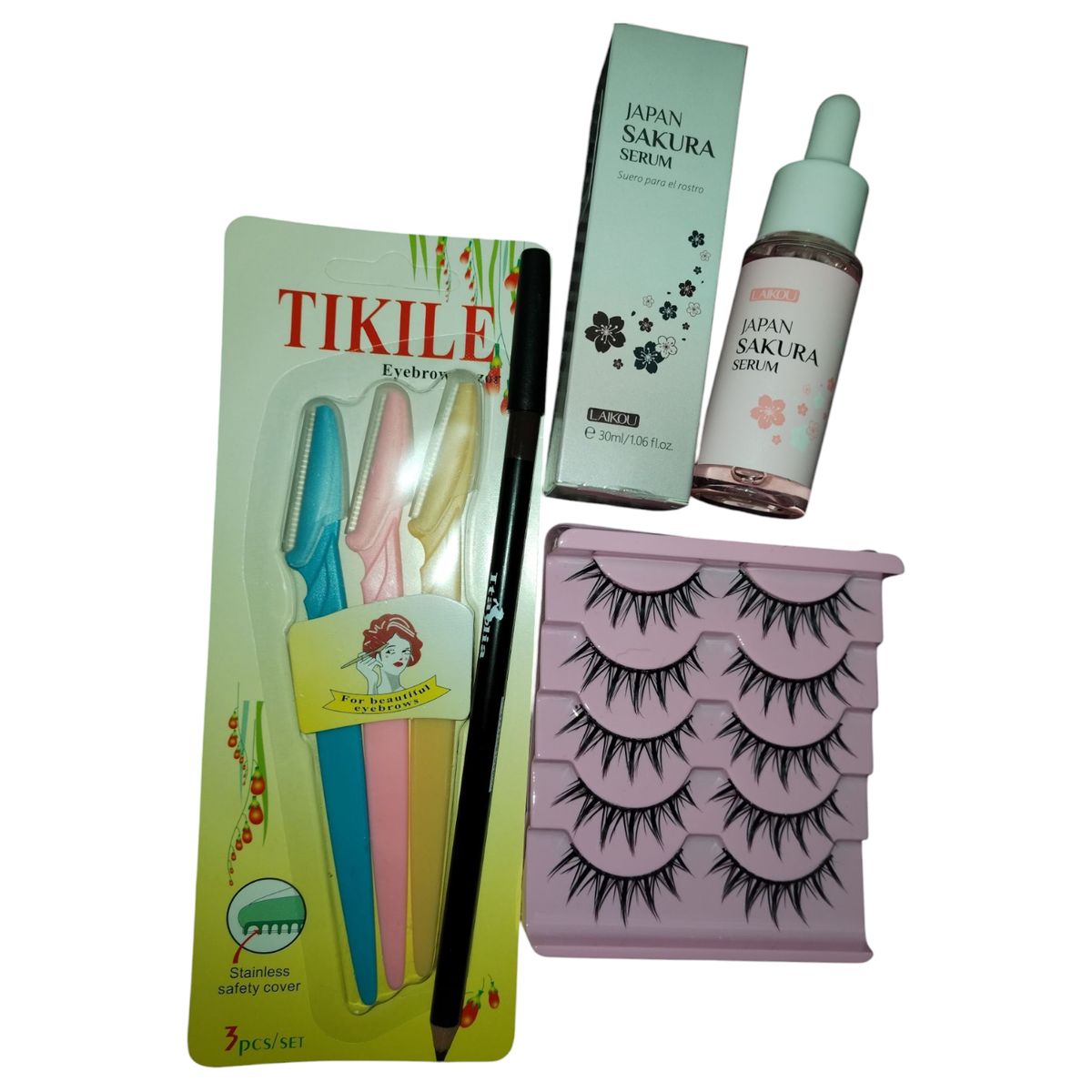 GENERICO - Pestañas tipo anime serum flor de sakura perfilador regalos