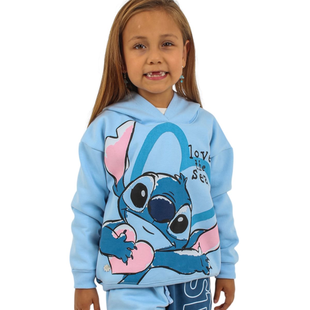 DISNEY CLASICOS - POLERA LILO & STITCH NIÑA CELESTE