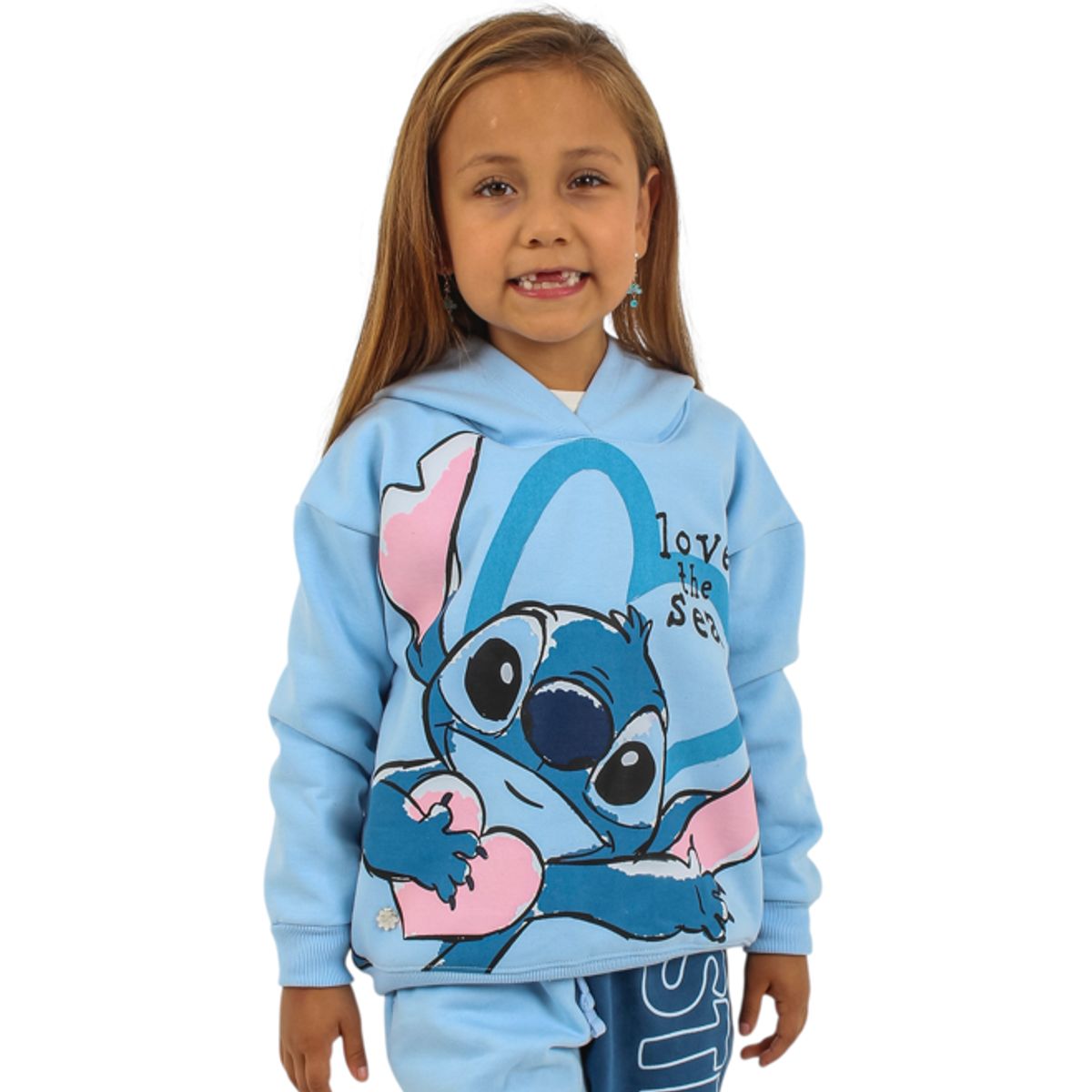 DISNEY CLASICOS - POLERA LILO & STITCH NIÑA CELESTE