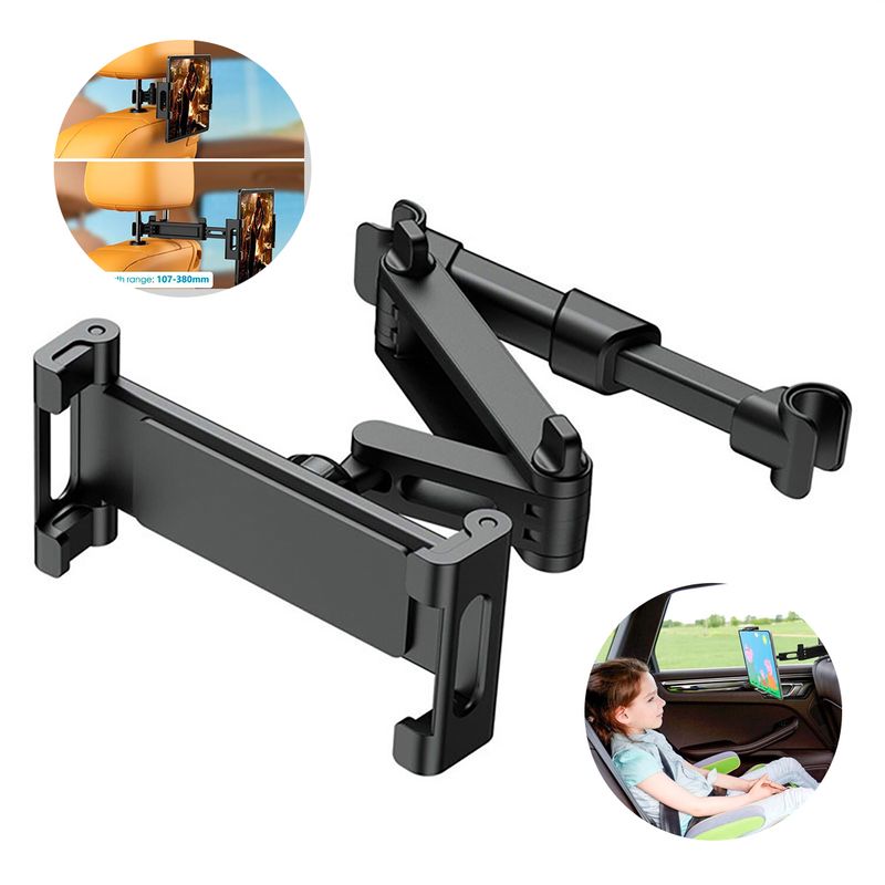 GENERICO - Soporte Giratorio retráctil para asiento trasero para tablet celular