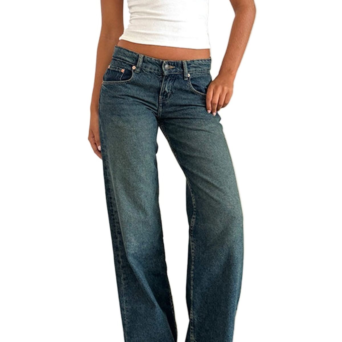 TIOZONEY - Jeans rectos para mujeres