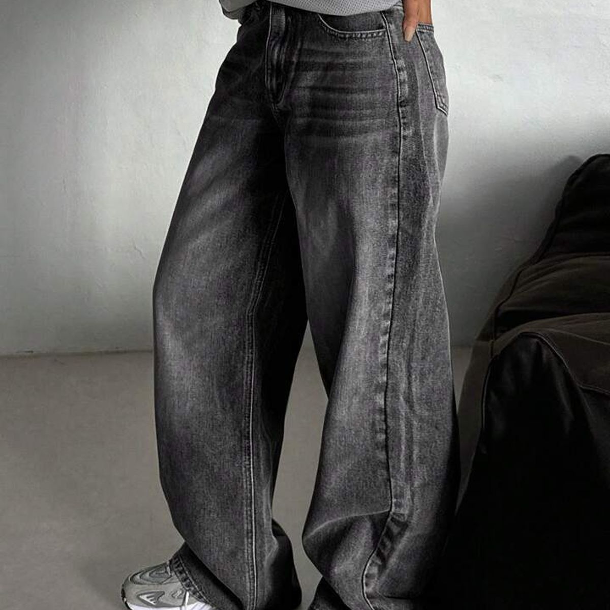 TIOZONEY - Jeans de pierna ancha y corte holgado