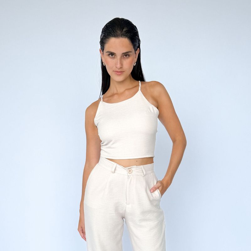 INTROSPECTIVA MODA - BLUSA CON TIRAS EN LA ESPALDA REGULABLE MODELO LARISA