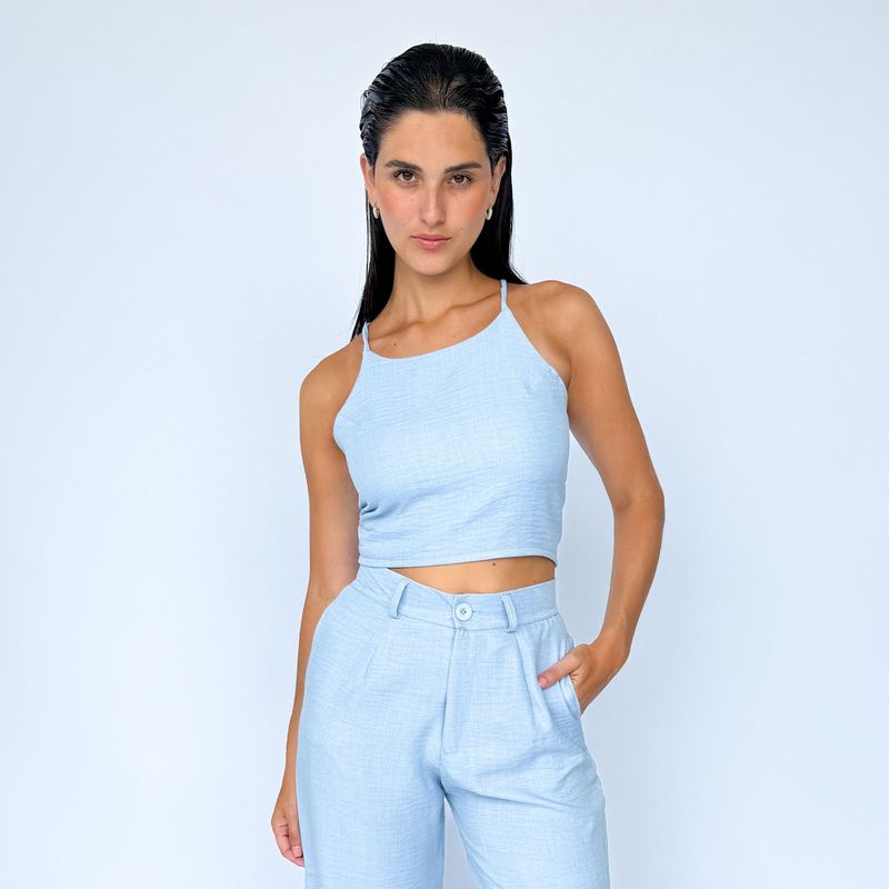 INTROSPECTIVA MODA - BLUSA CON TIRAS EN LA ESPALDA REGULABLE MODELO LARISA