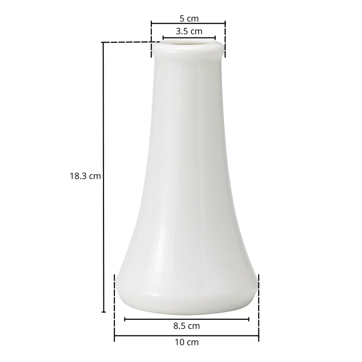 INSPIRA - Florero de Cerámica Blanco Decorativo