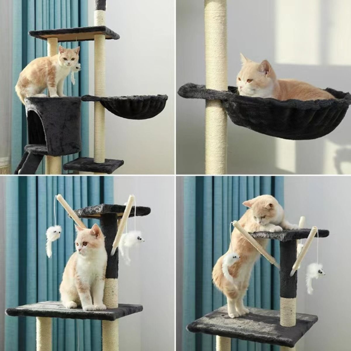 PELUDINES - Rascador Con Hamaca Para Gatos Modelo Hermoso