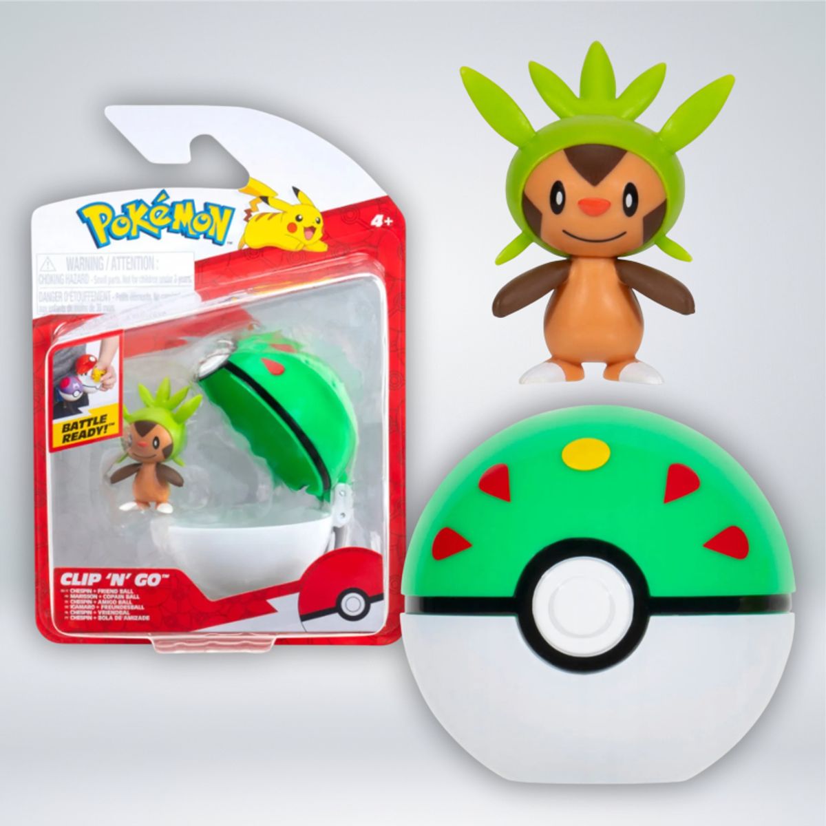 POKEMON - FIGURAS POKEMON CLIP ´N´ GO CHESPIN - FRIEND BALL