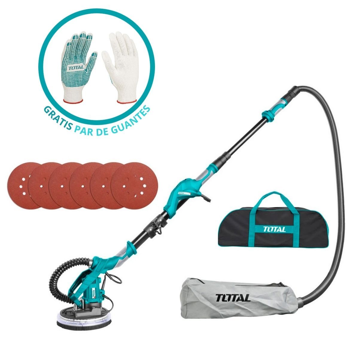 TOTAL TOOLS - Lijadora De Techo Y Pared De 1050w + Guantes TSP11102 TOTAL