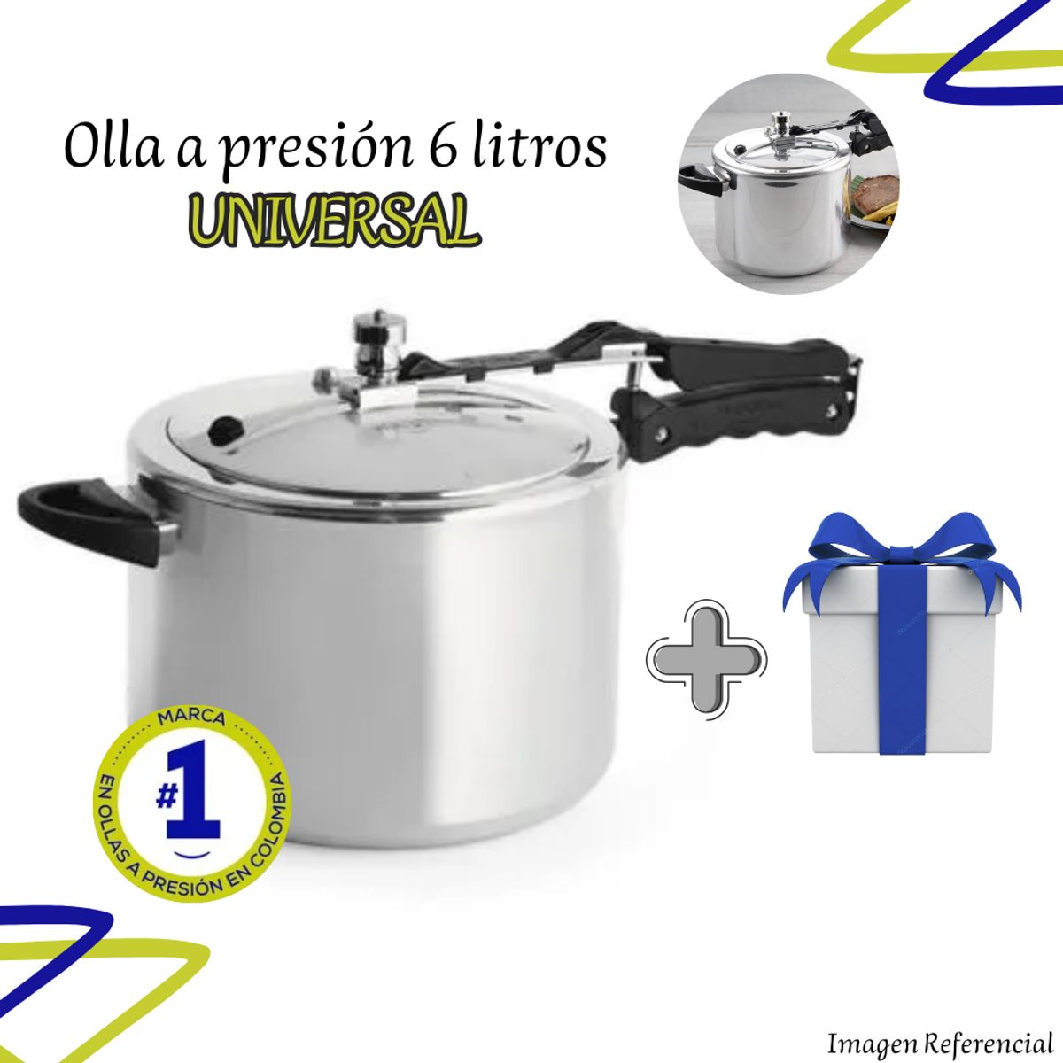 GENERICO - Olla Presion Universal Lpc de 6 Lt V2 con Regalo