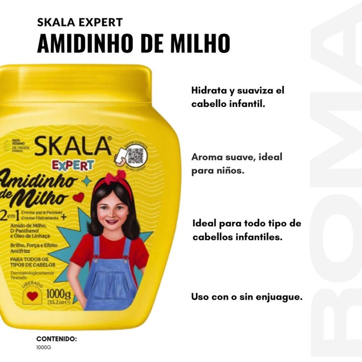 SKALA - CREMA TRATAMIENTO CAPILAR AMIDINHO DE MILHO KIDS + REGALO RULERO