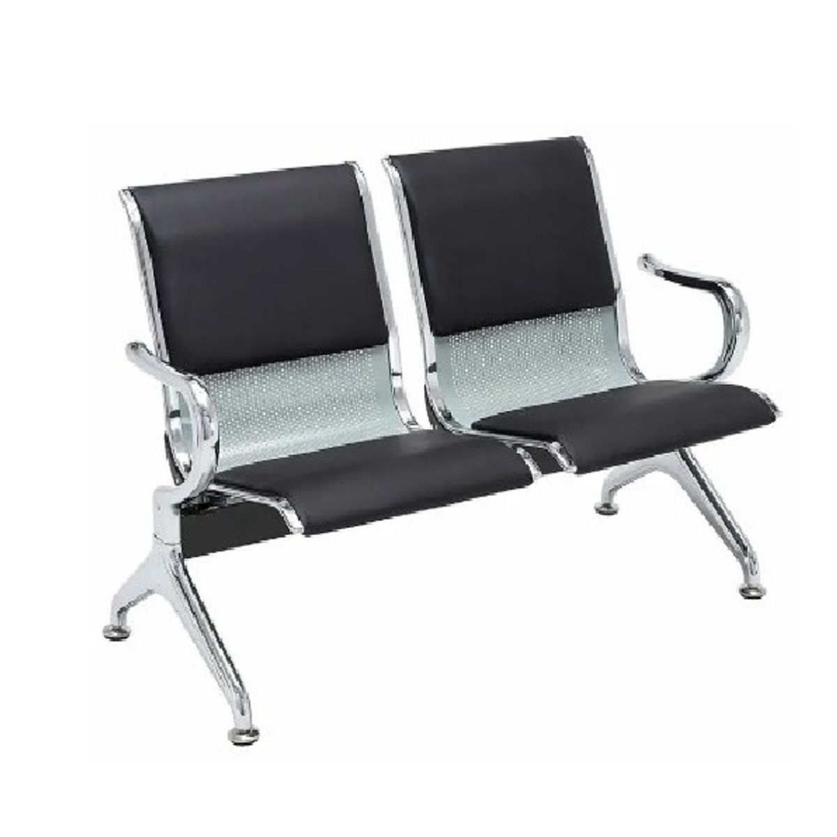GENERICO - SILLA DE ESPERA TANDEM - CROMADO CT2 NEGRO