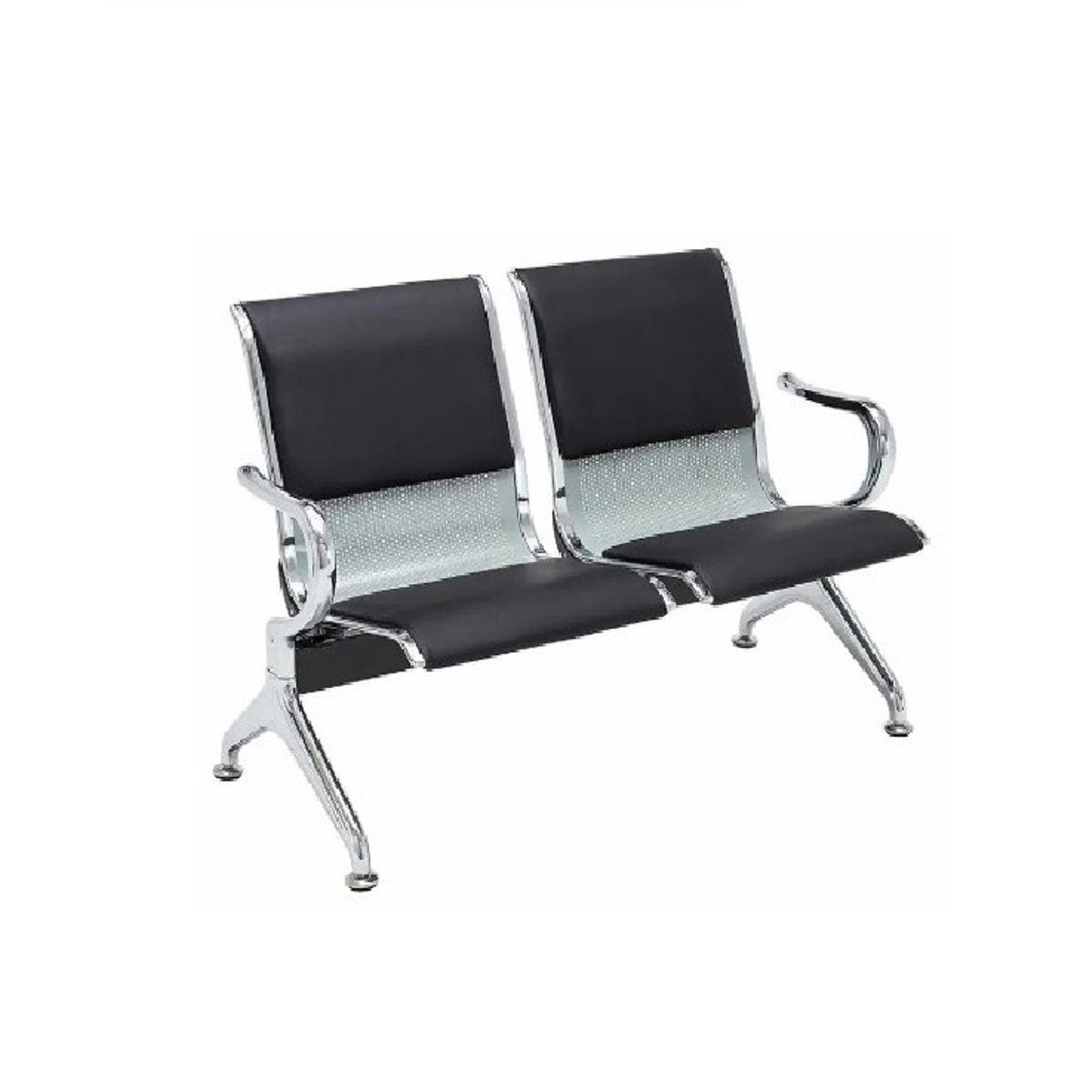 GENERICO - SILLA DE ESPERA TANDEM - CROMADO CT2 NEGRO
