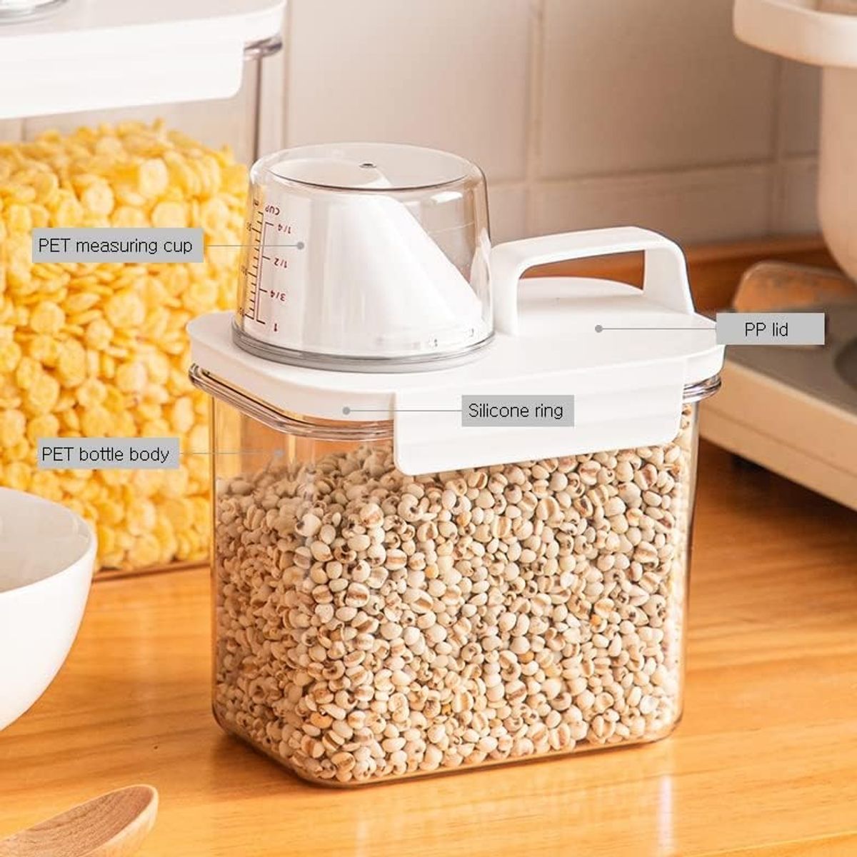 GENERICO - Frasco Hermético con Taza Medidora 1100 ml