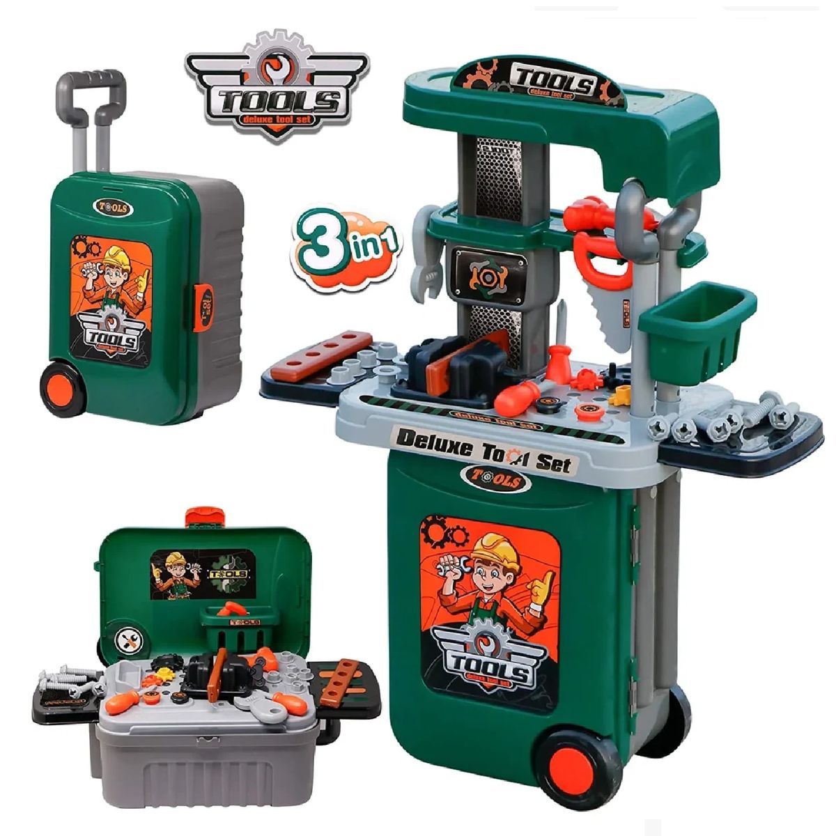 GENERICO - Set Maleta de Herramientas 3 en 1 Tools para niños