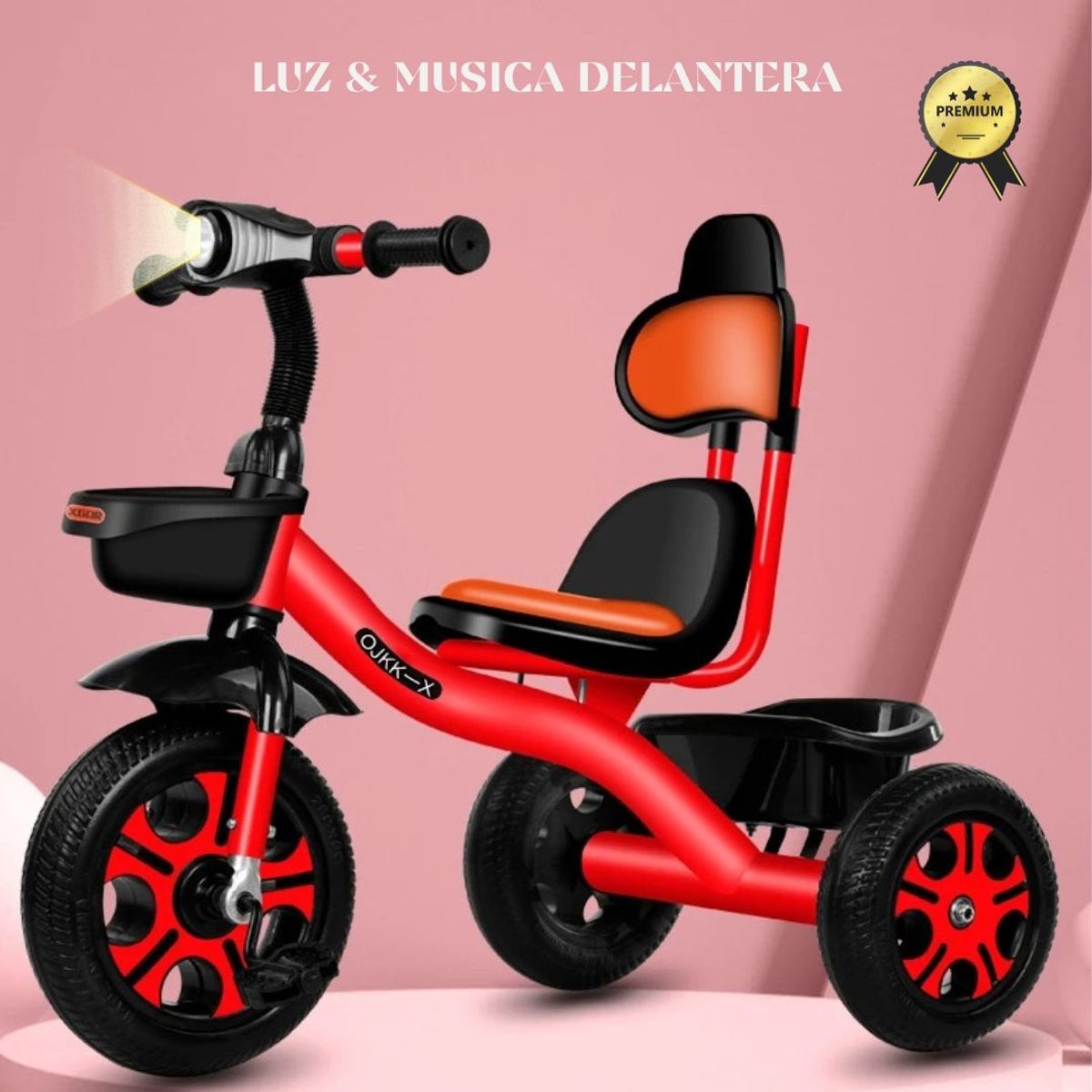 GENERICO - Triciclo Para Niños Bicicleta Flashlight - Rojo