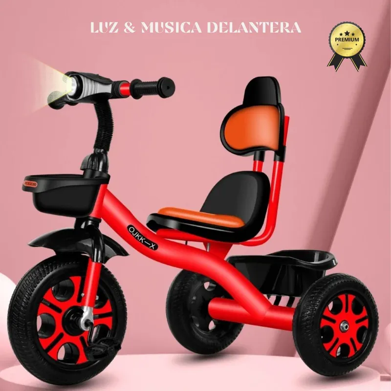 GENERICO - Triciclo Para Niños Bicicleta Flashlight - Rojo