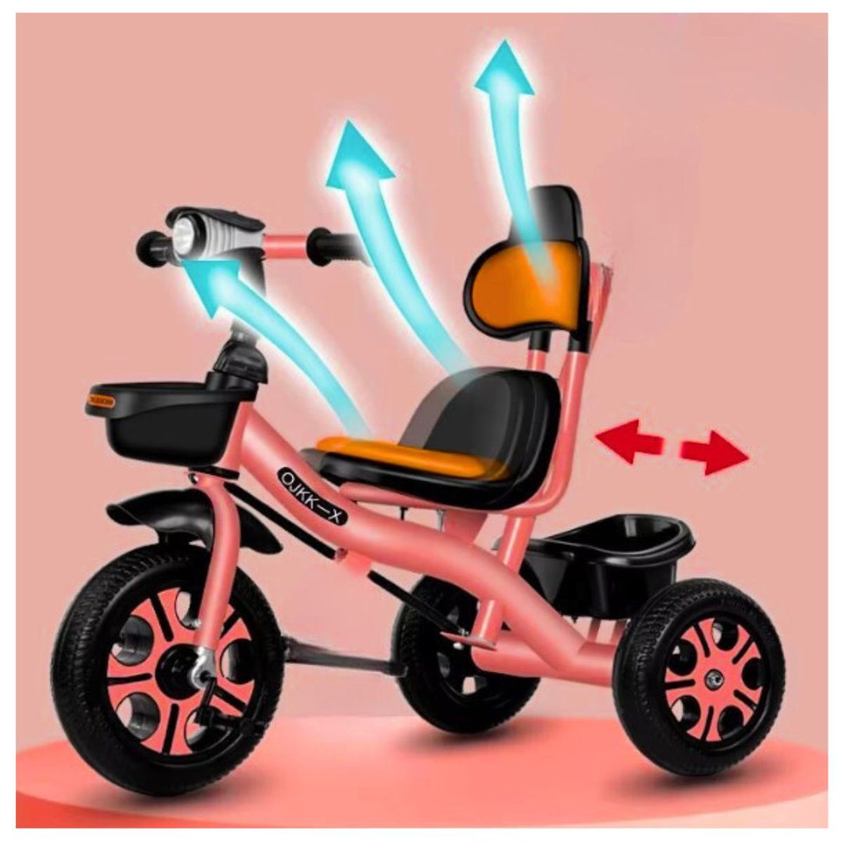 GENERICO - Triciclo Para Niños Bicicleta Flashlight - Rojo