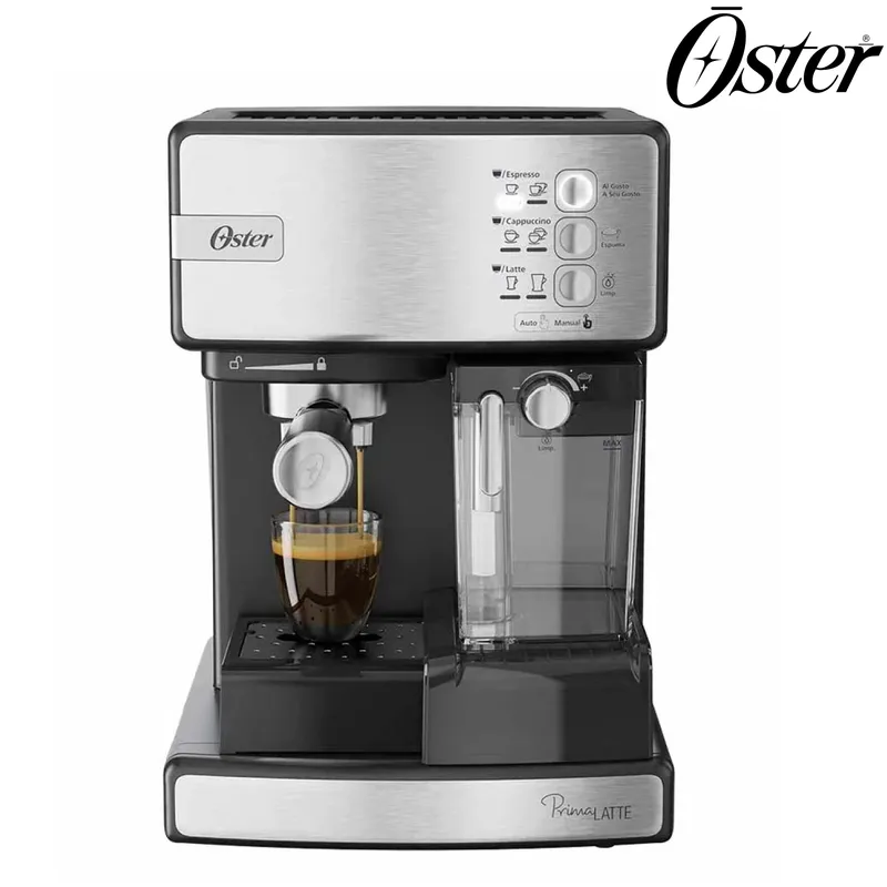 OSTER - Cafetera automática de espresso plateada Oster PrimaLatte™ BVSTEM6603SS