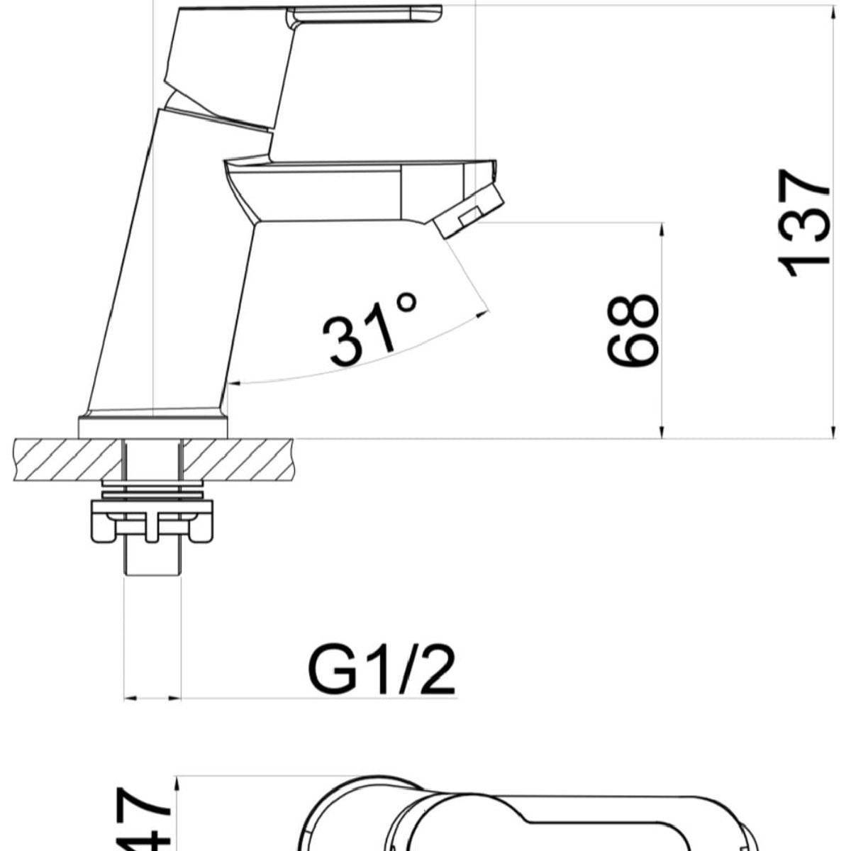 GENERICO - CAÑO PARA BAÑO NEGRO MATE