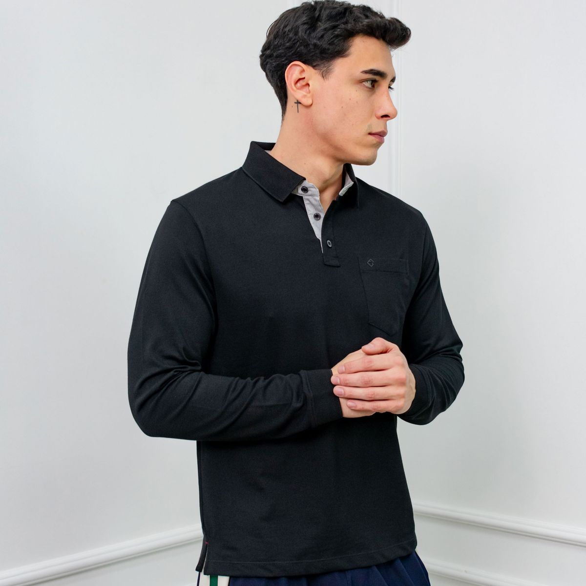 A VANTGARDESTYLE - POLO BOX REGULAR FIT CABALLERO ML - PIQUE LYCRADO