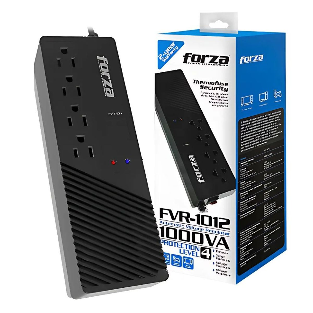 FORZA - Estabilizador Forza Fvr-1012 1000va500w Color Negro