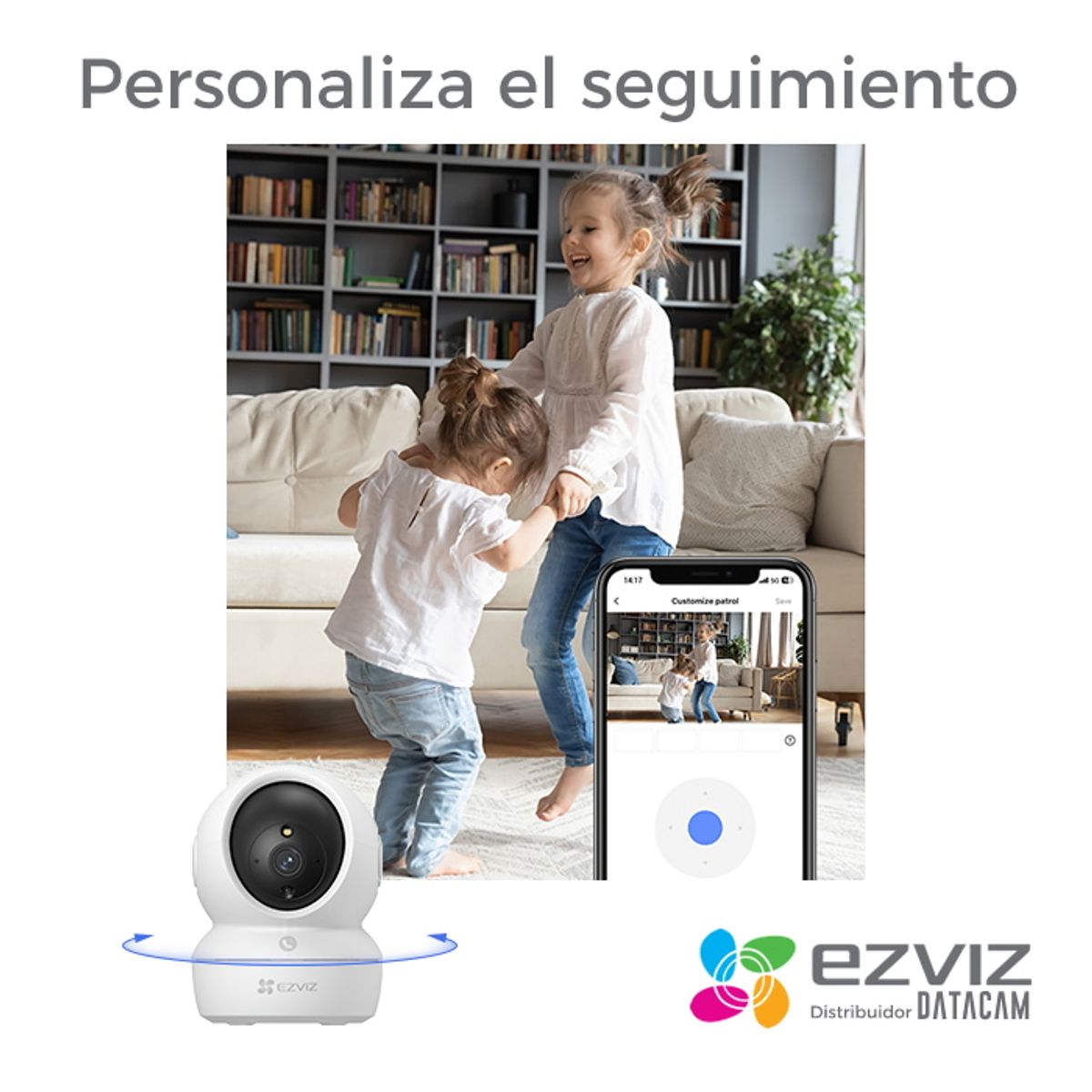 EZVIZ - Cámara de Seguridad EZVIZ H6C 3K 5MP  Visión 360° y Detección Inteligente