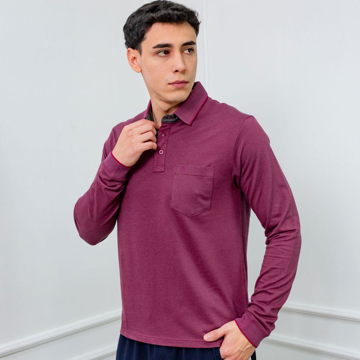 A VANTGARDESTYLE - POLO BOX REGULAR FIT CABALLERO ML - PIQUE LYCRADO