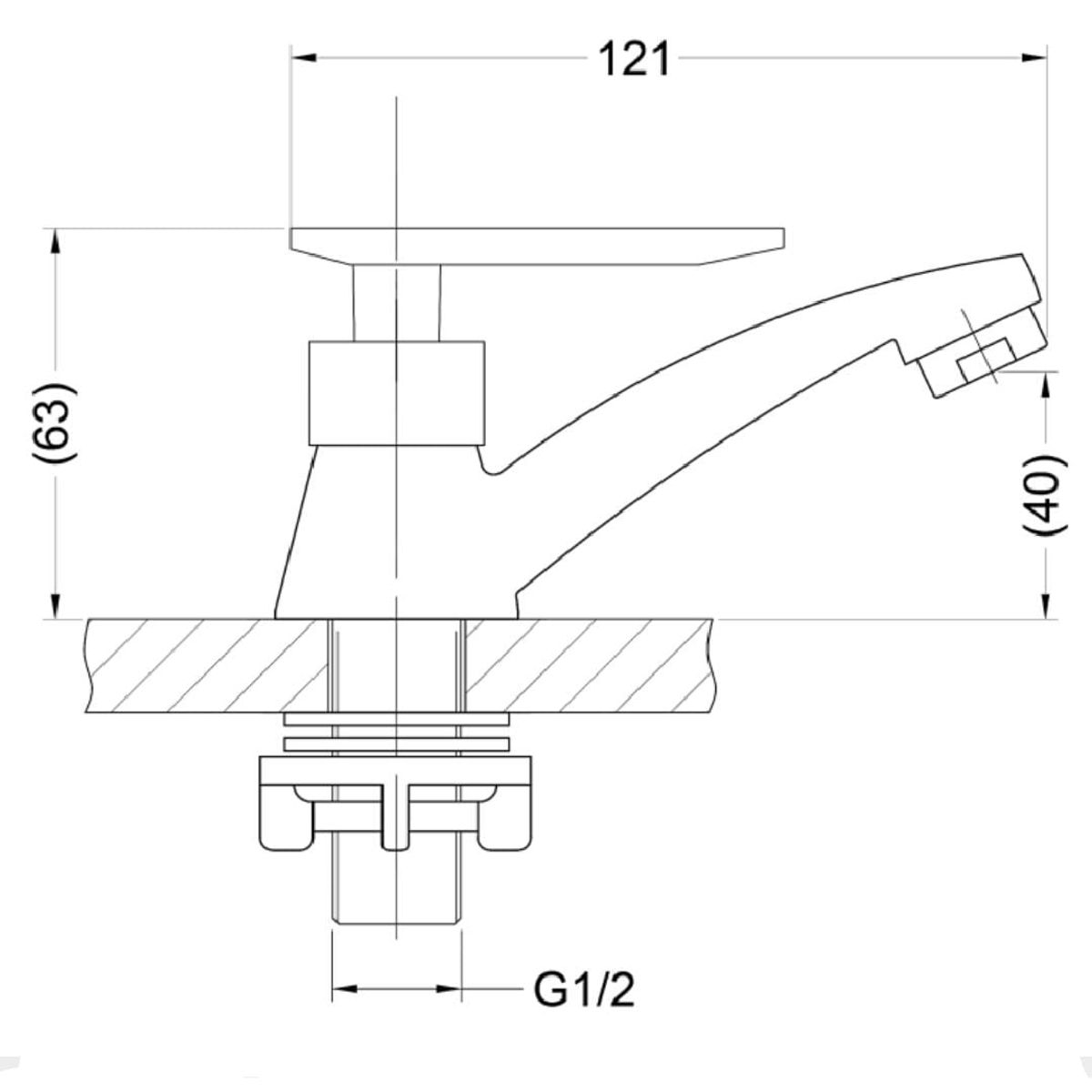 GENERICO - LLAVE DE LAVATORIO CROMADO