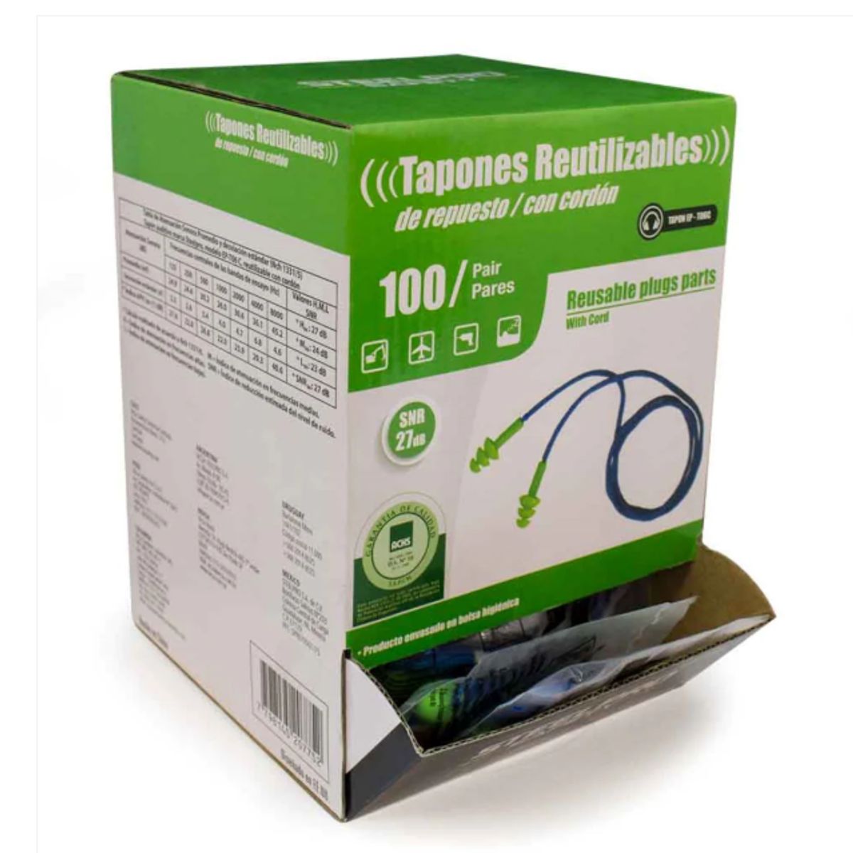 STEELPRO - TAPON DE OIDO EN BOLSA - CAJA X 100 PARES