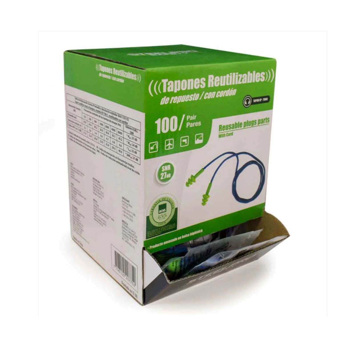 STEELPRO - TAPON DE OIDO EN BOLSA - CAJA X 100 PARES