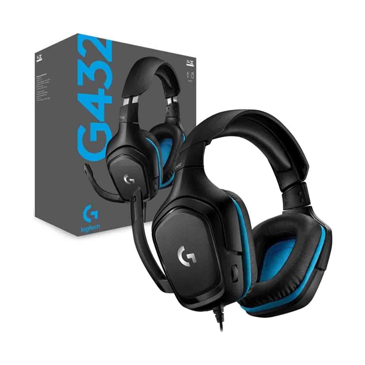 LOGITECH - AUDIFONO CON MICROFONO LOGITECH G432 CON CABLE USB 7.1 O JACK 3.5MM  NEGRO