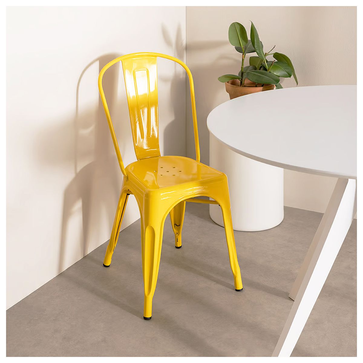 NOVAHUS - Set x 4 Silla Metal Tolix Amarillo
