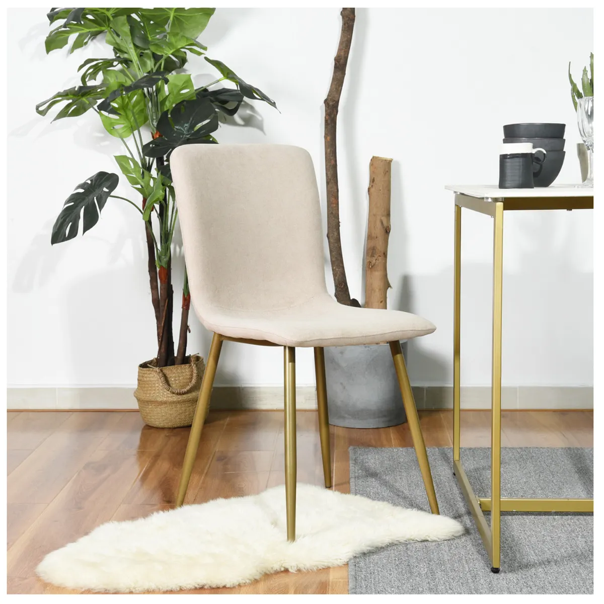NOVAHUS - Set x 4 Silla Comedor Gold Juliet Beige