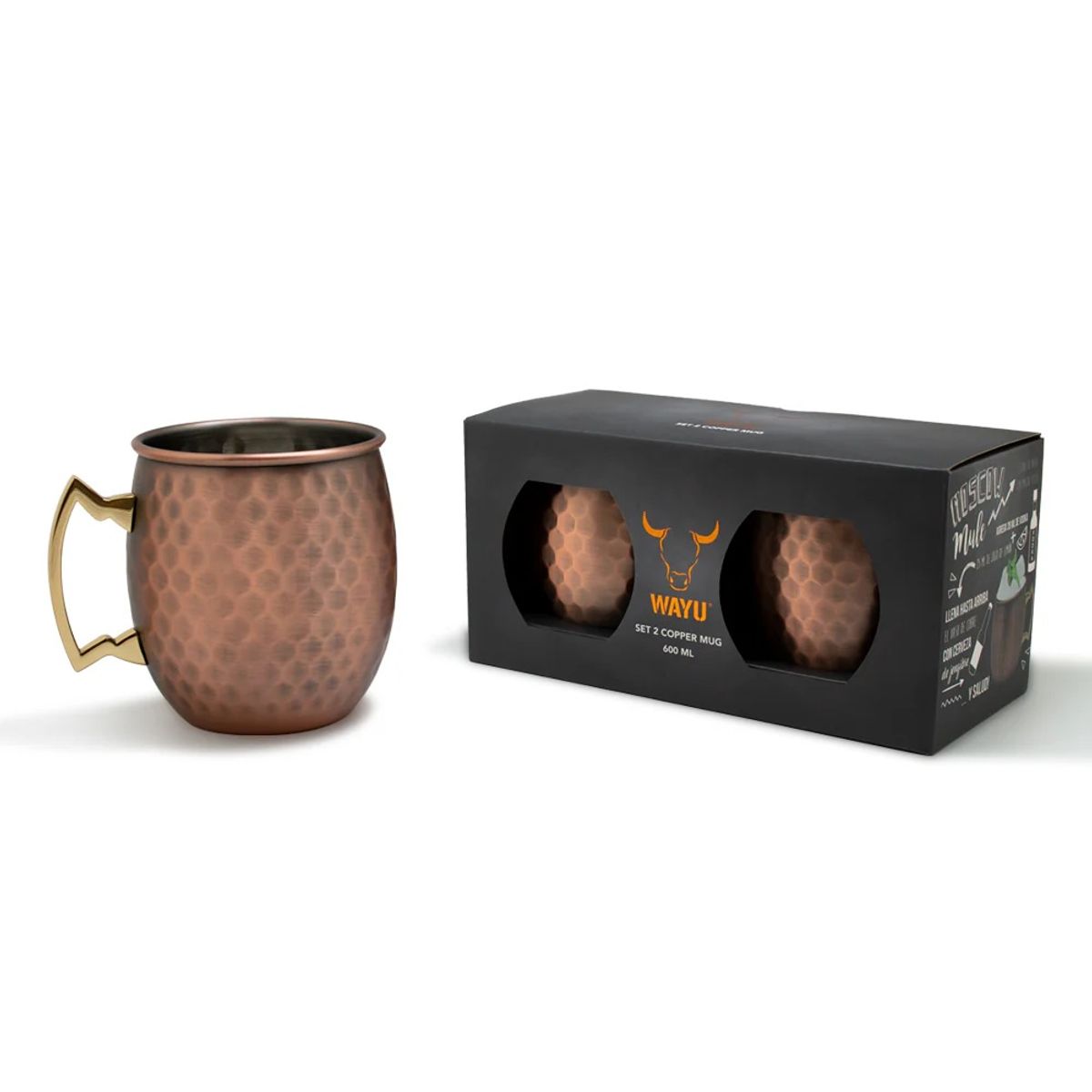 WAYU - SET DE 2 COOPER MUG WAYU DE 600 ML