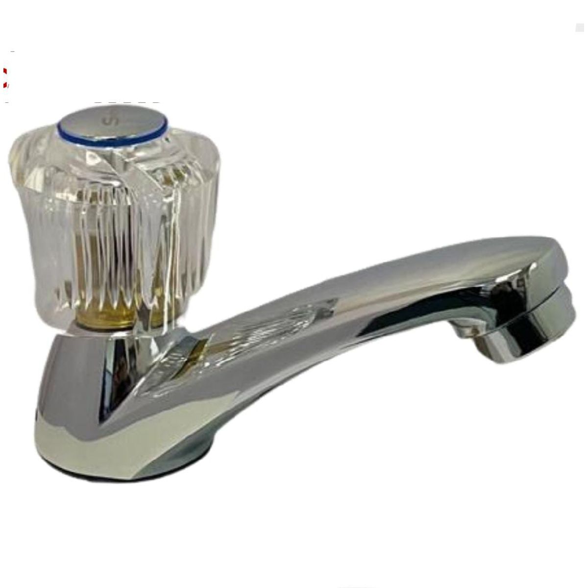 GENERICO - LLAVE DE LAVATORIO CROMADO CON PERILLA ACRILICA