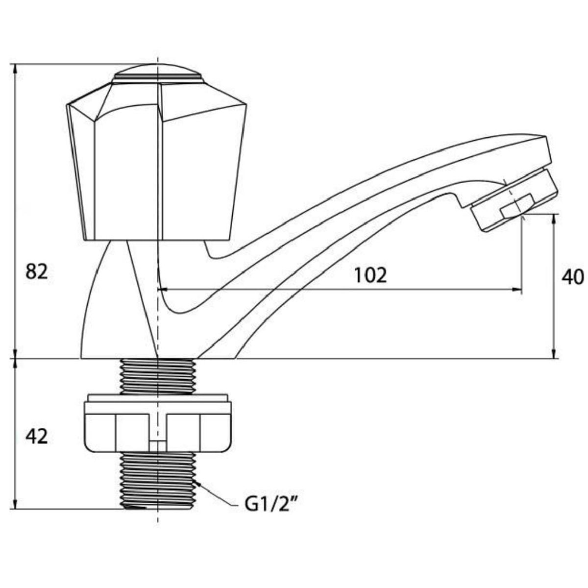 GENERICO - LLAVE DE LAVATORIO CROMADO CON PERILLA ACRILICA