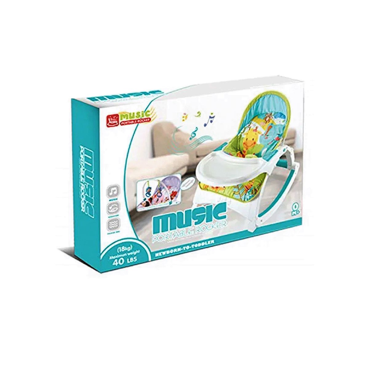 GENERICO - Silla Mecedora 3 en 1 Musical para Bebes BLUE