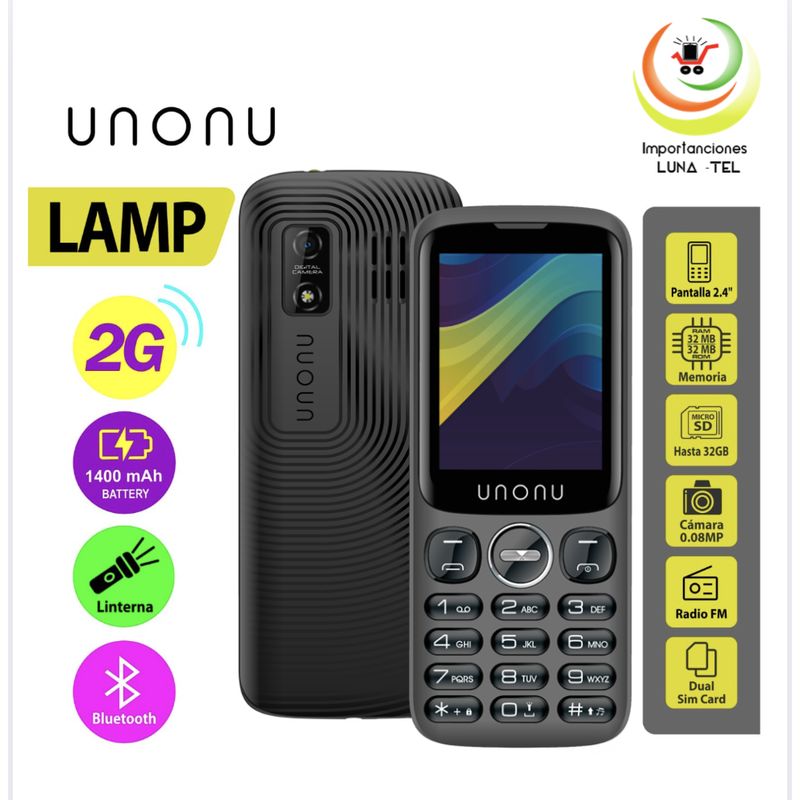 UNONU - CELULAR BASICO  UNONU LAMP  2G PANTALLA 2.4"