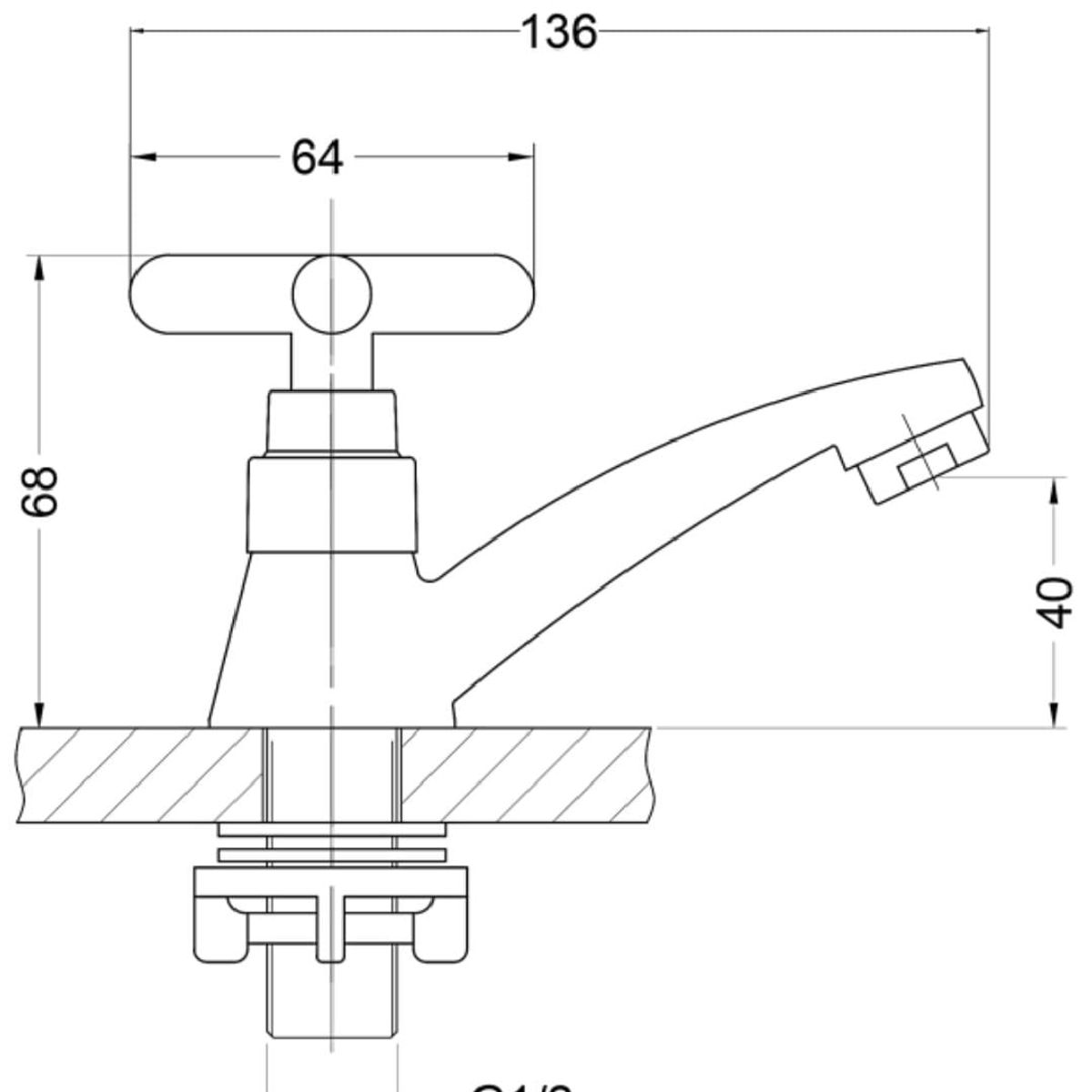 GENERICO - LLAVE DE LAVATORIO CROMADO