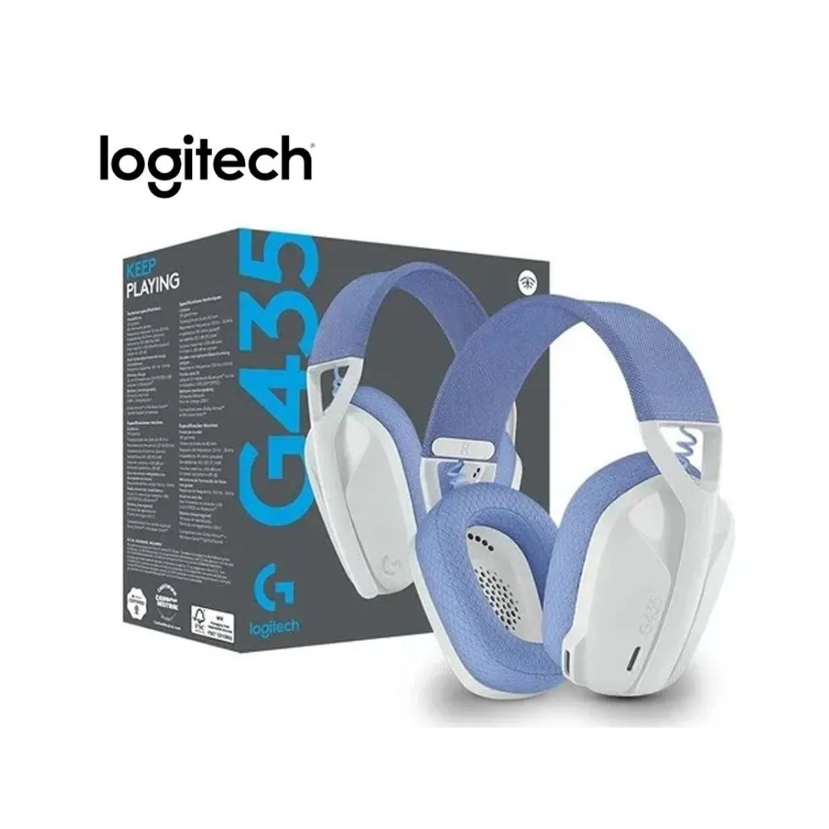 LOGITECH - AUDIFONO CON MICROFONO LOGITECH G435 BLUETOOTH LIGHTSPEED BLANCO