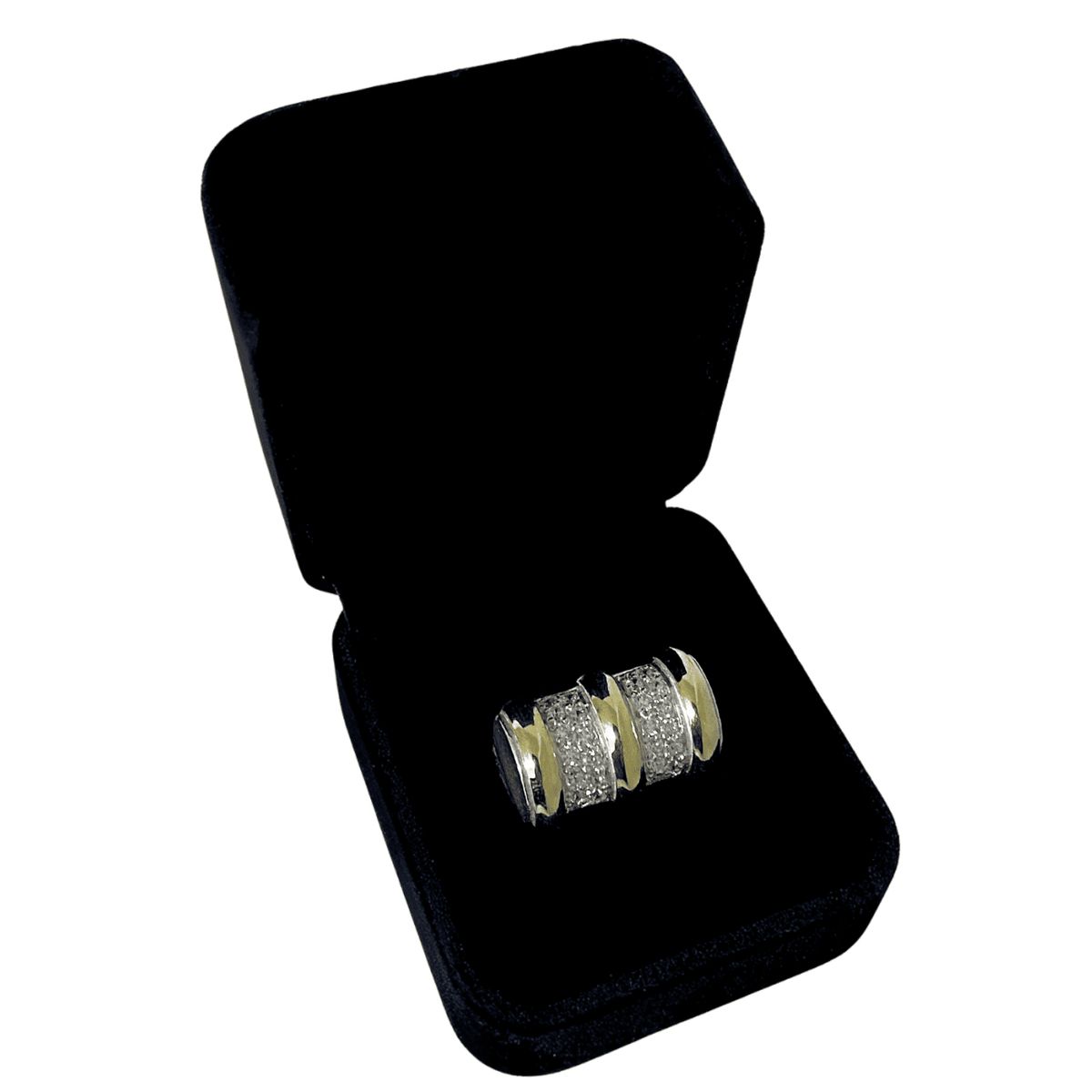 GENERICO - Anillo Mujer Circonitas Plata 950 Lámina Oro 18k Regalo Mamá Novia