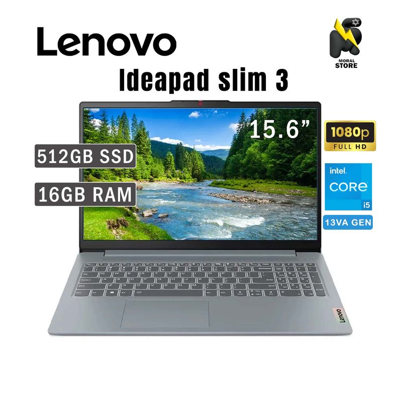 LENOVO - LAPTOP LENOVO IDEAPAD SLIM 3 15IRU8 / INTEL CORE i5-1335U /16 GB RAM /512GB SSD/15.6 FHD
