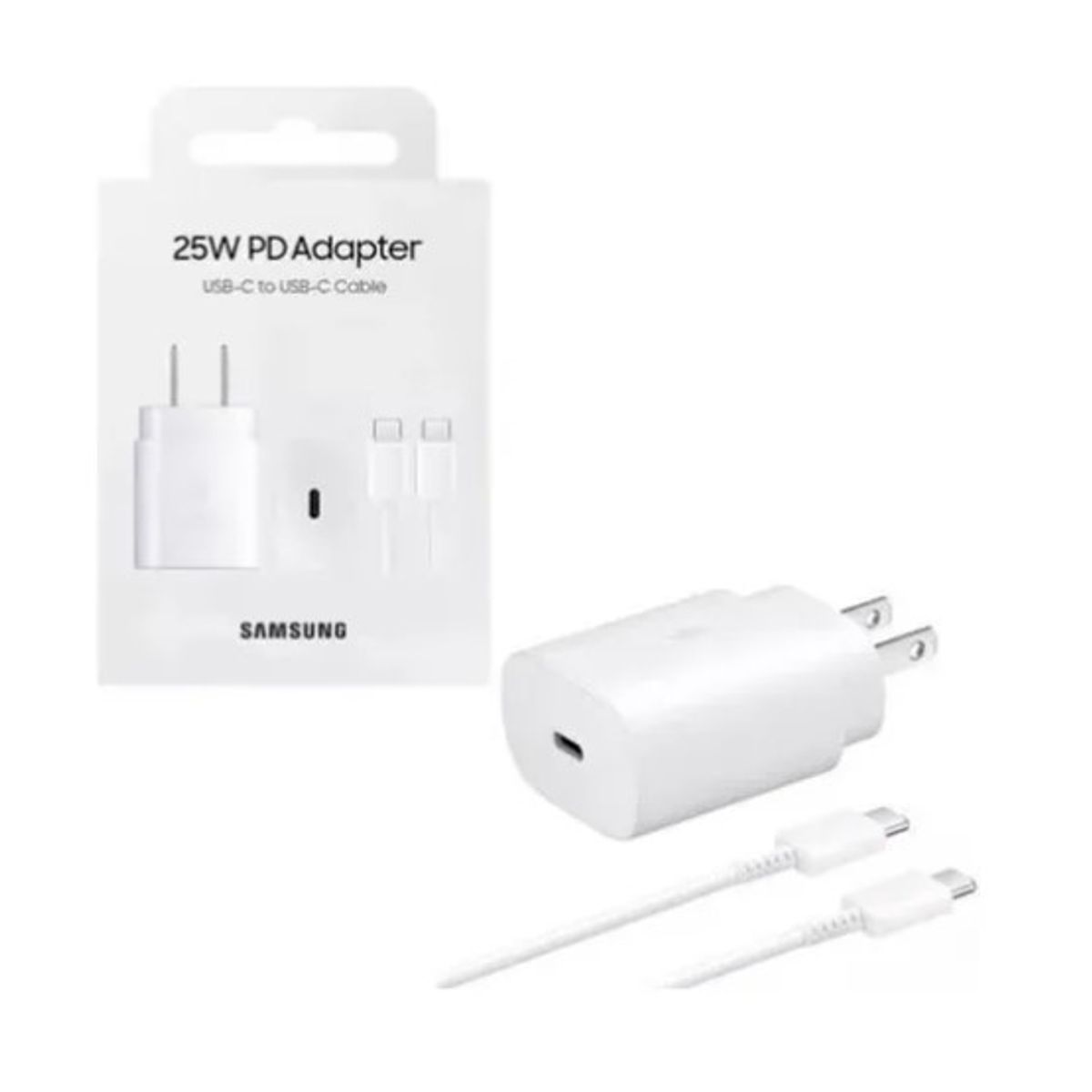 SAMSUNG - Cargador Samsung Galaxy 25W Súper Fast Charging USB C BLANCO