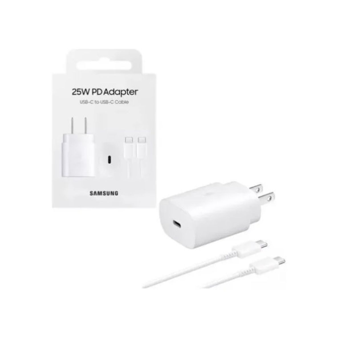 SAMSUNG - Cargador Samsung Galaxy 25W Súper Fast Charging USB C BLANCO