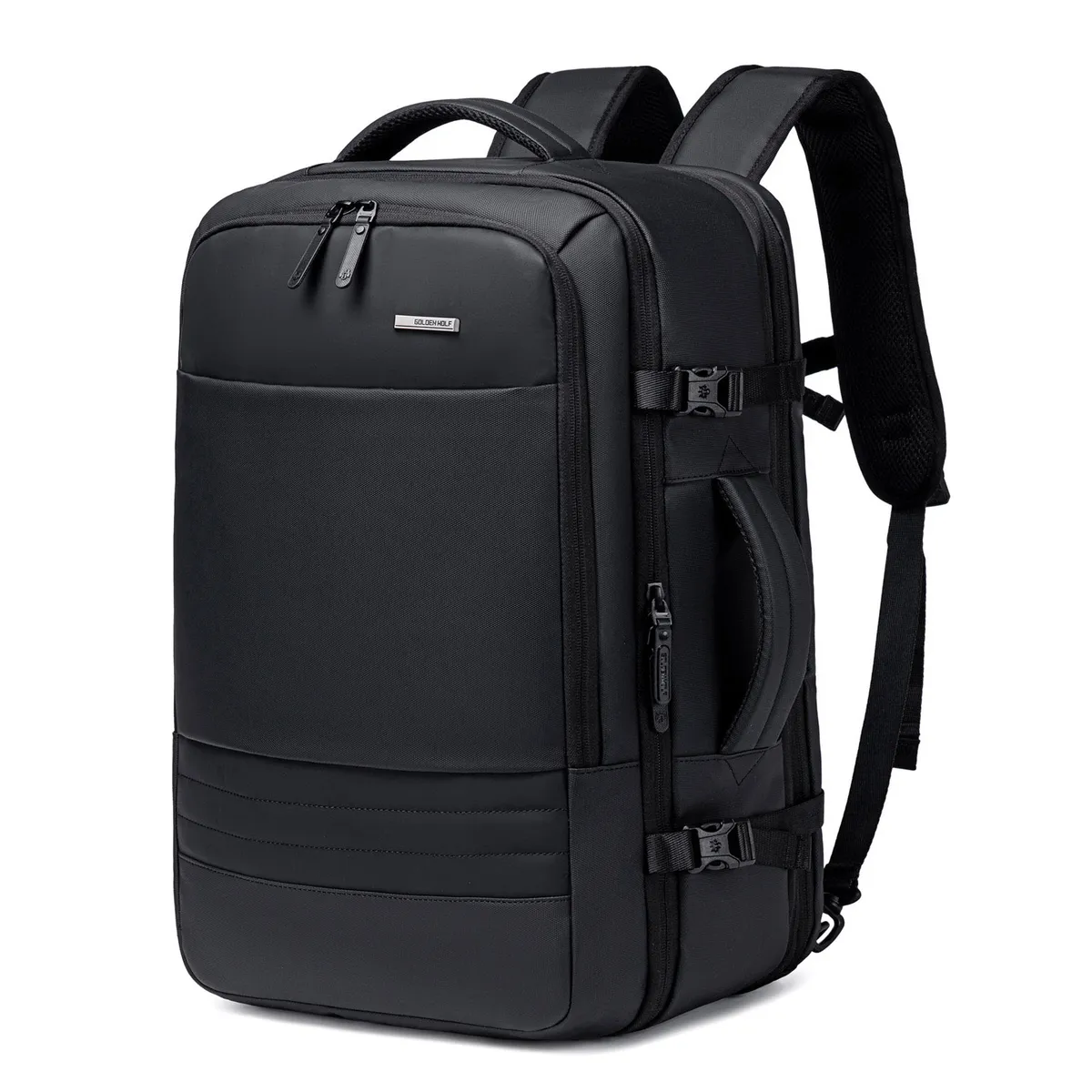 GOLDEN WOLF - Mochila Golden Wolf GB00709 Expandible Viaje Laptop Negro