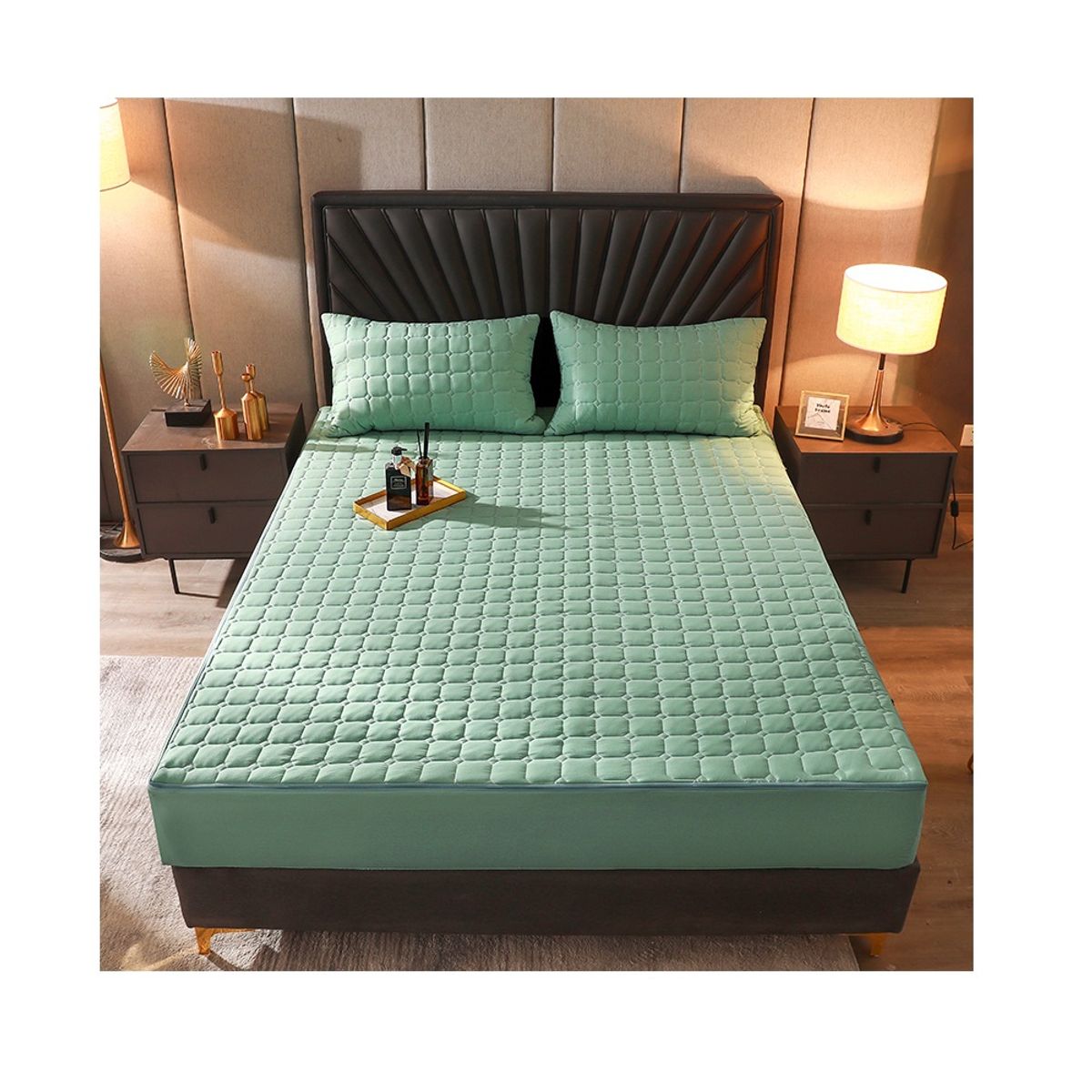 GENERICO - Protector QUEEN impermeable de colchón Funda completa acolchada