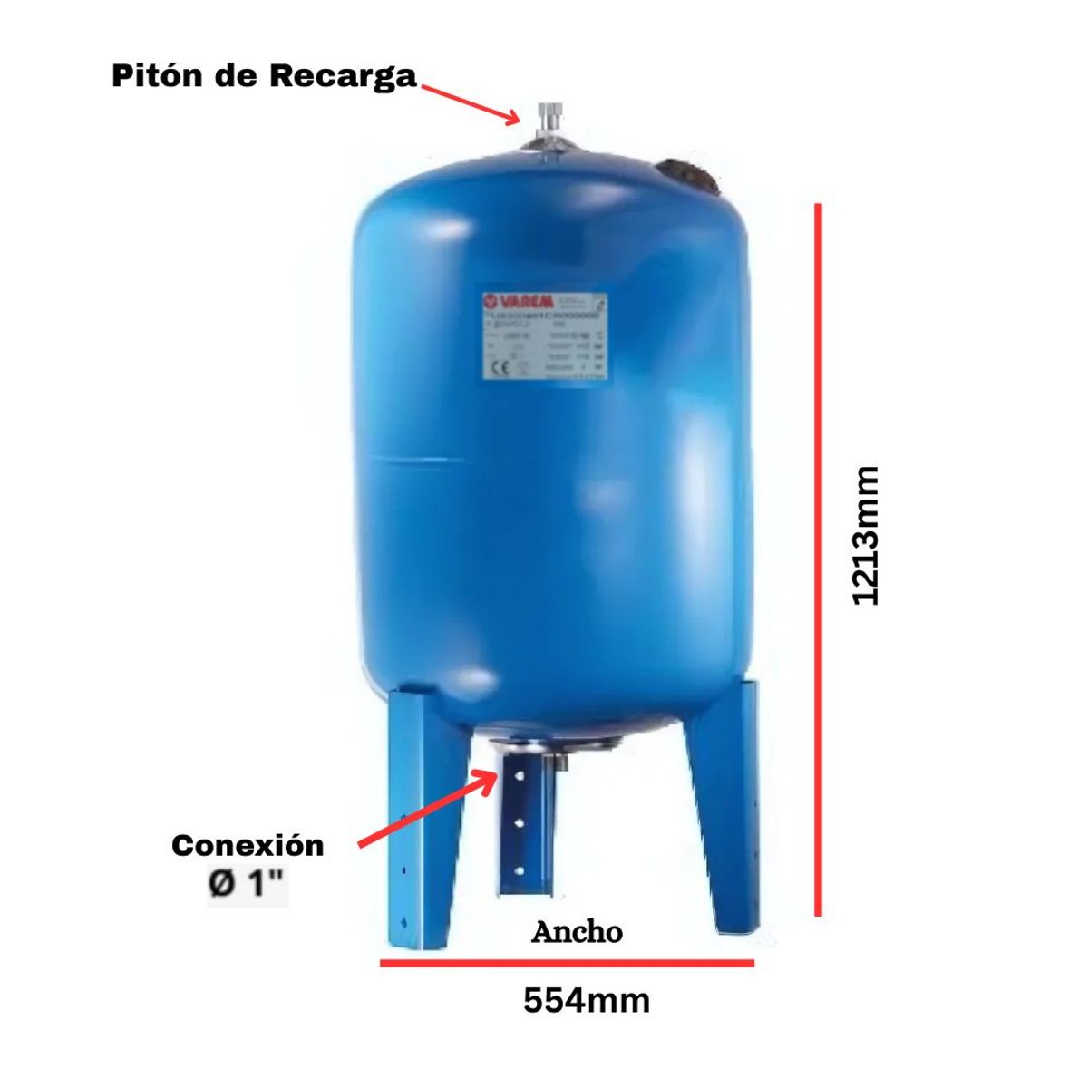 GENERICO - Tanque Hidroneumático de 200 litros VAREM Vertical