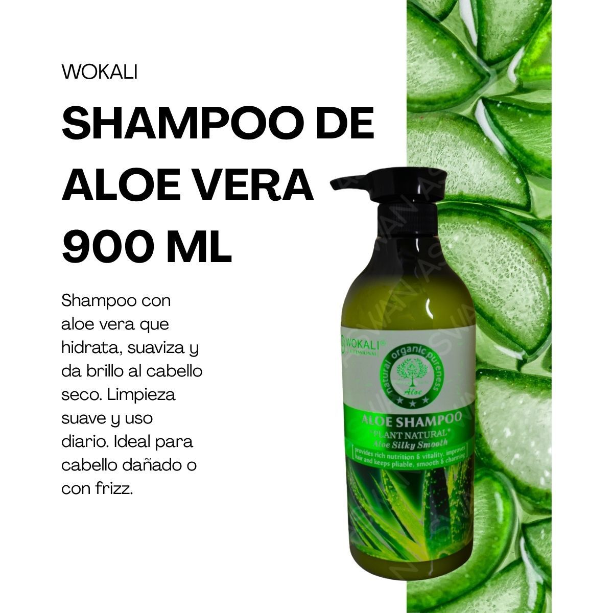 WOKALI - SHAMPOO DE ALOE VERA 900 ML - WOKALI