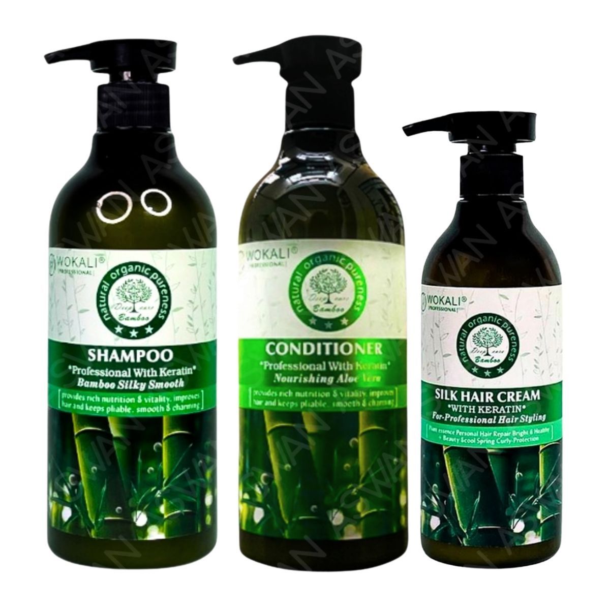 WOKALI - PACK 3 BAMBÚ  SHAMPOO & ACON 550ML & CREMA BAMBÚ - WOKALI